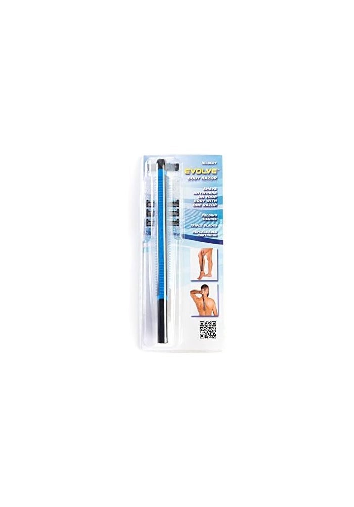 EVOLVE Body Razor Back Shaver with Folding Handle and 4 Cartridges - Shave Wet or Dry - Image 5